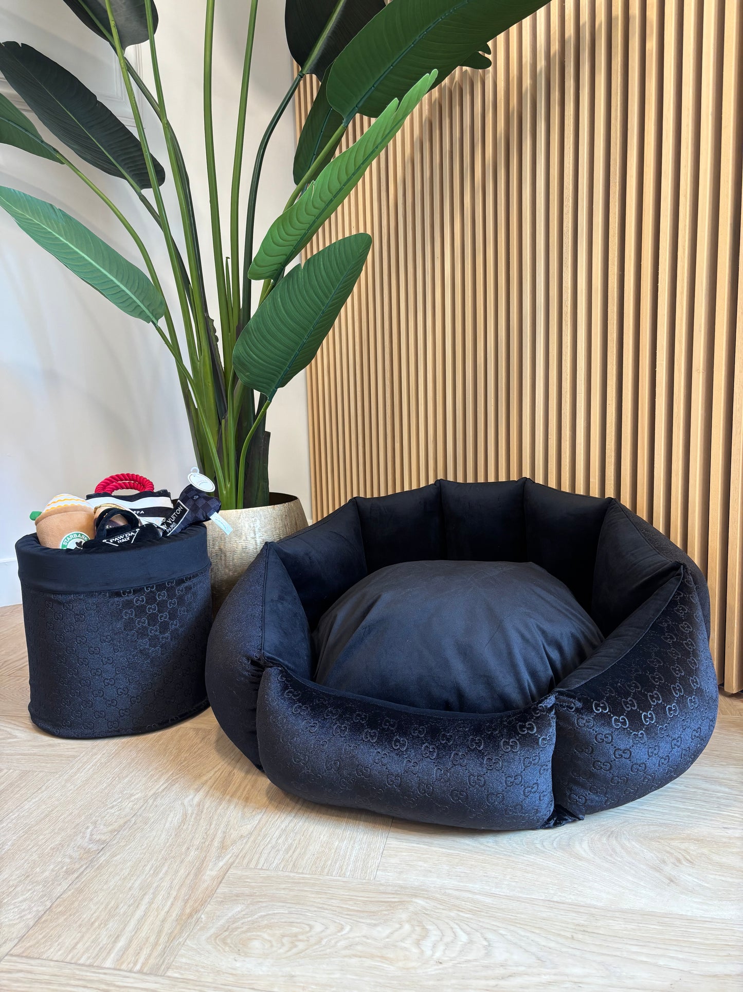 Limited Edition - Set Shell mand & speelgoed box GG velvet zwart