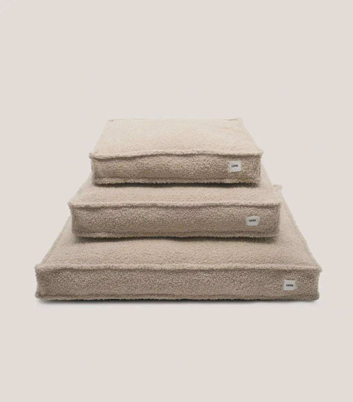 Hondenkussen beige curly teddy