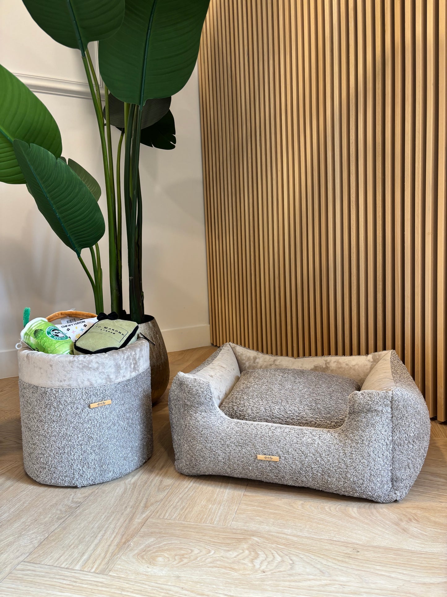 Set mand met speelgoedbox grijs
