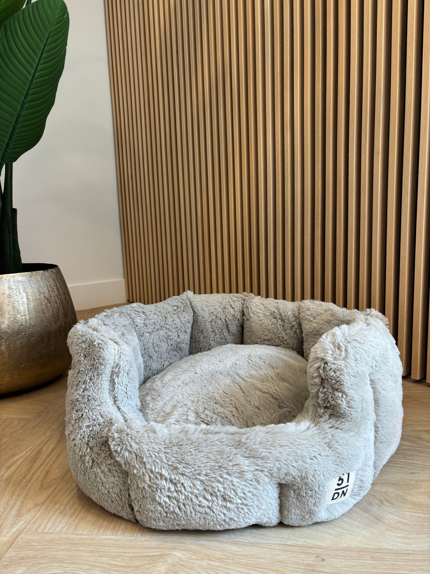 51DN - Ronde zachte mand lichtgrijs/beige