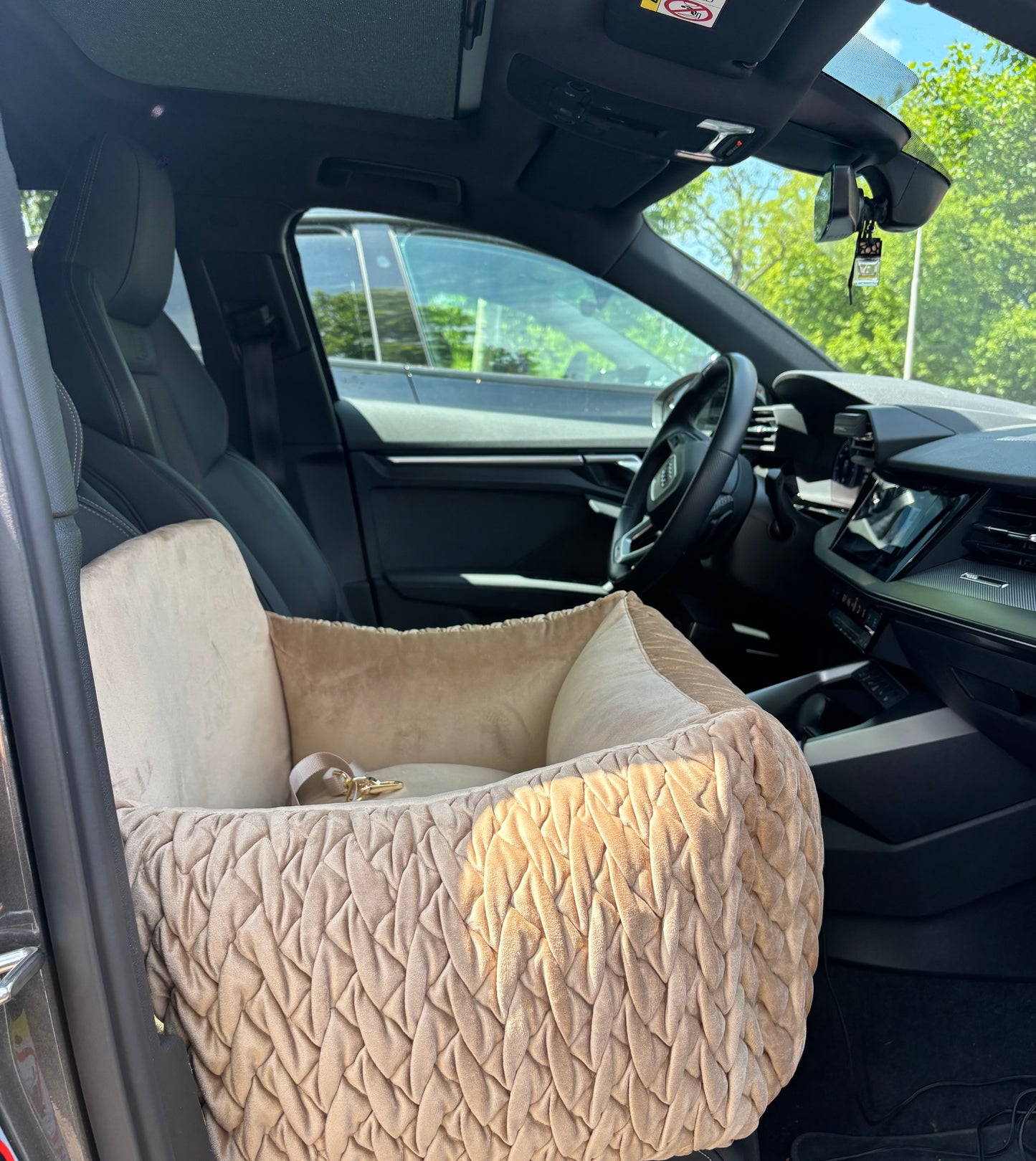 Autostoel Athena Velours donker beige