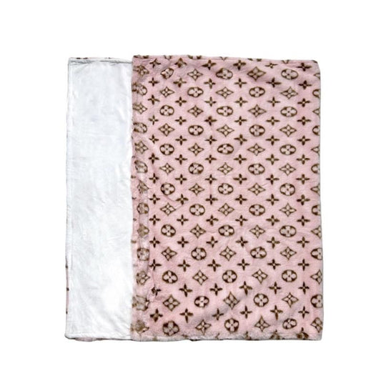 Soft blanket with pink print