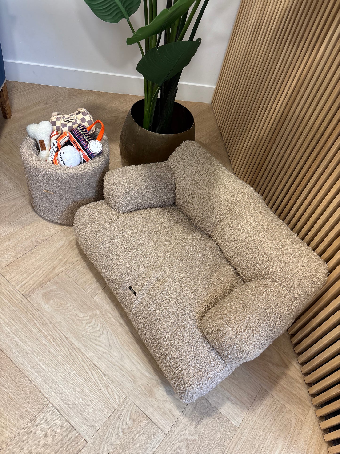 Lounge bed Nala - Curly teddy beige