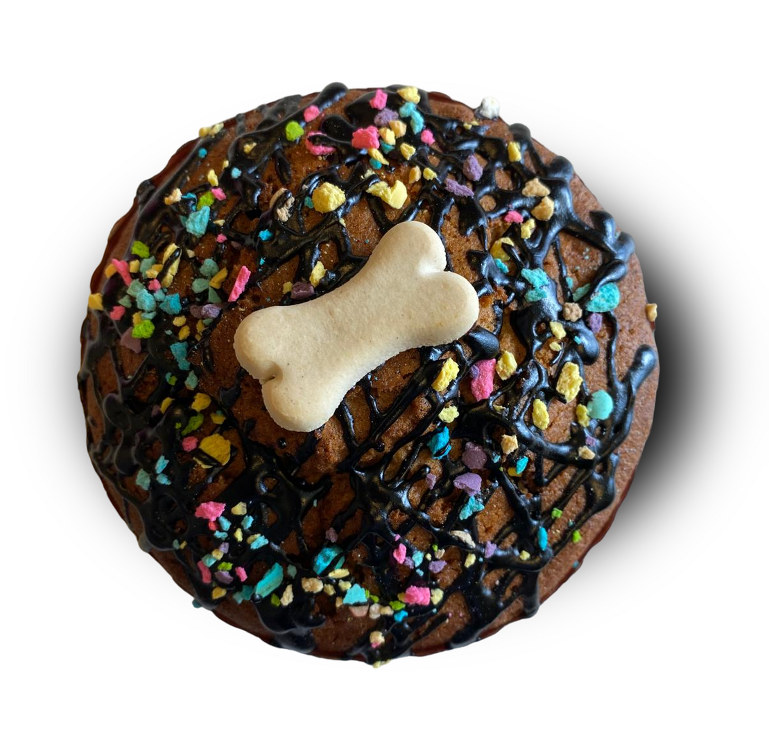 De Barking Bakery Sparkling Carob Drizzle Pawty Cake