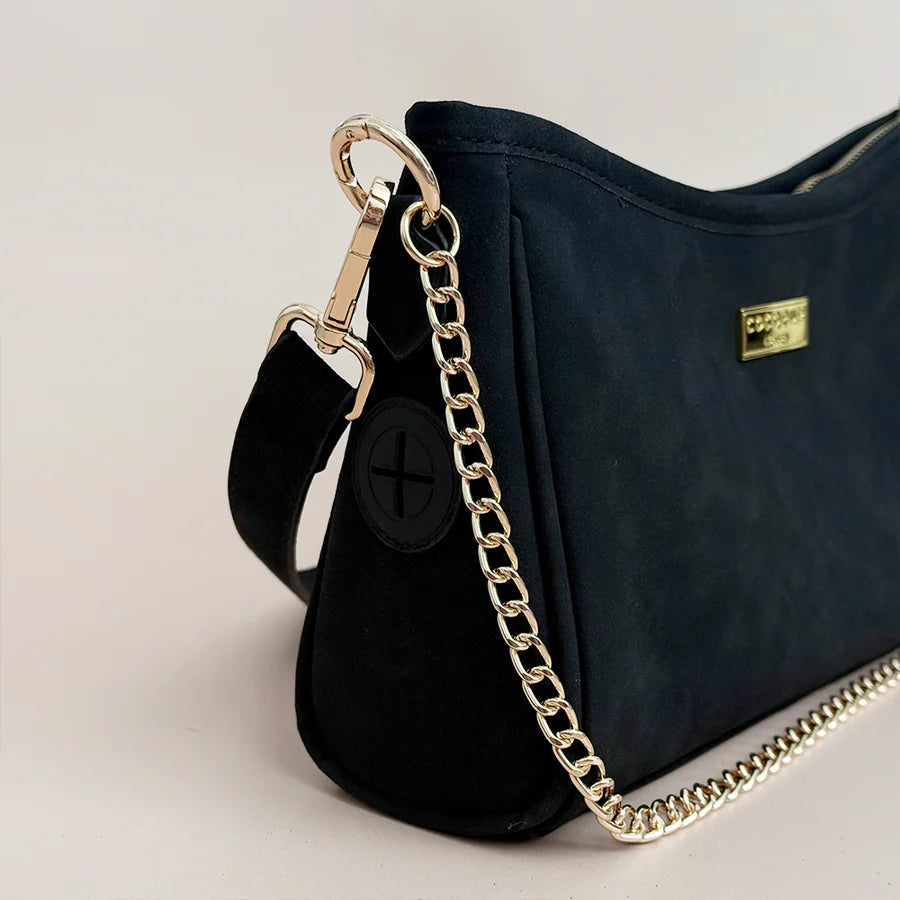 Cocopup London - Suede uitlaat tas zwart