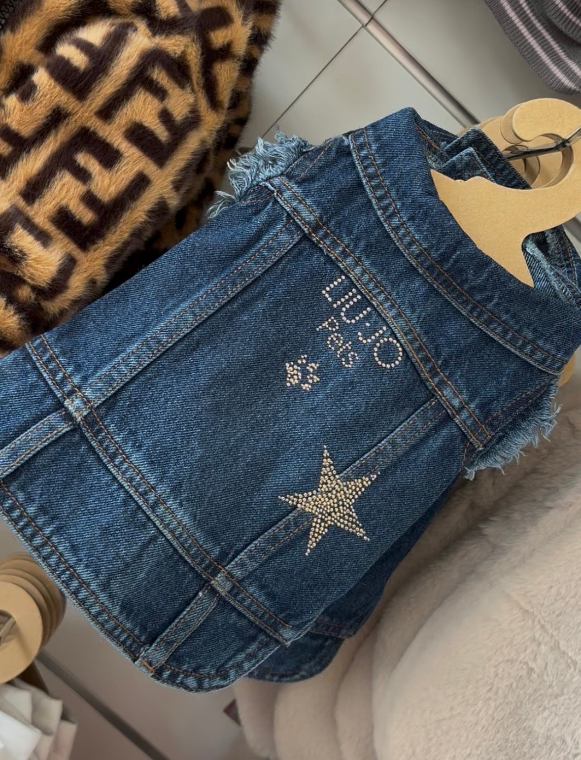Liu Jo Pets - Denim vest rhinestone