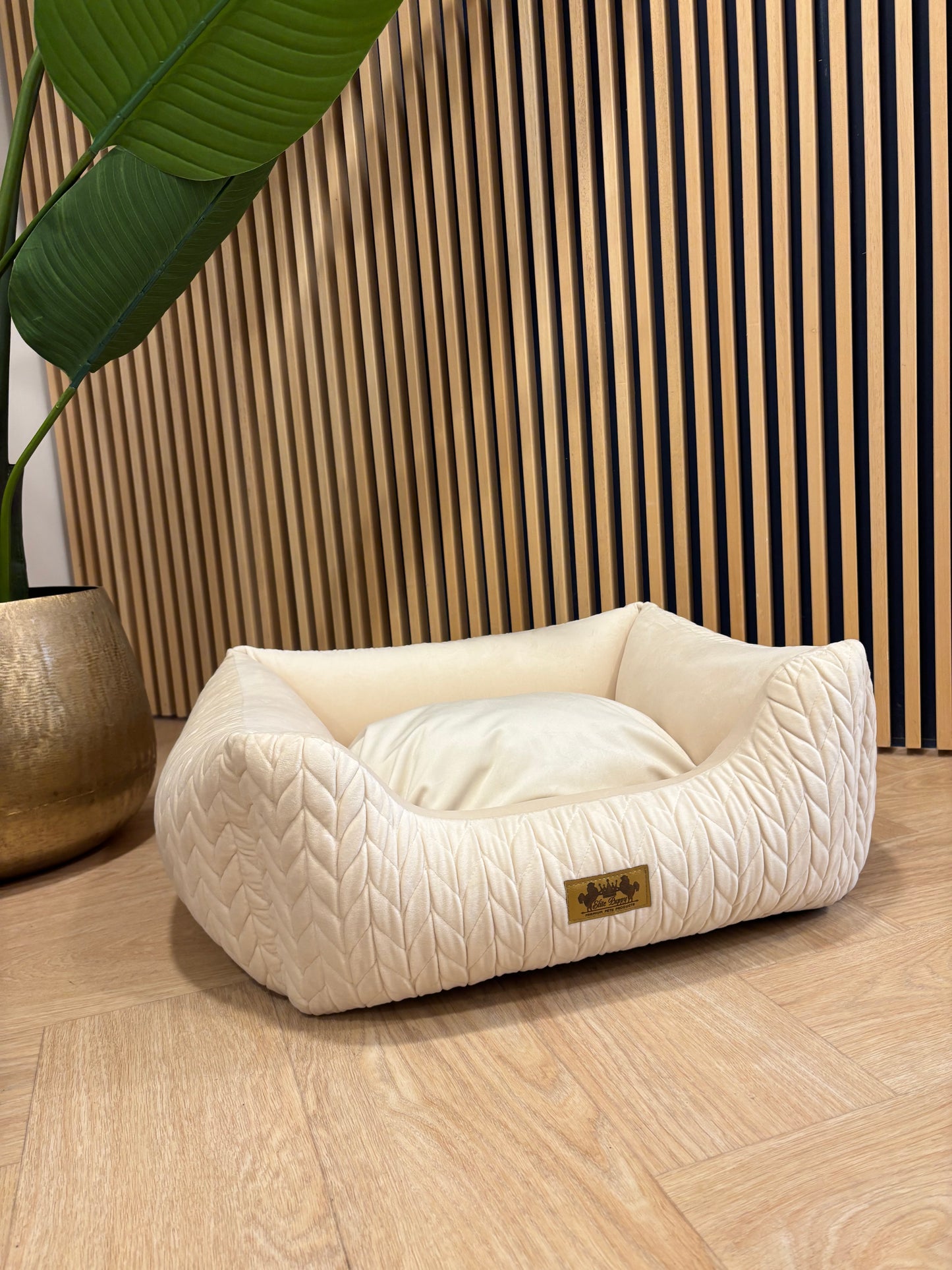 Hondenmand Athena Velours creme wit