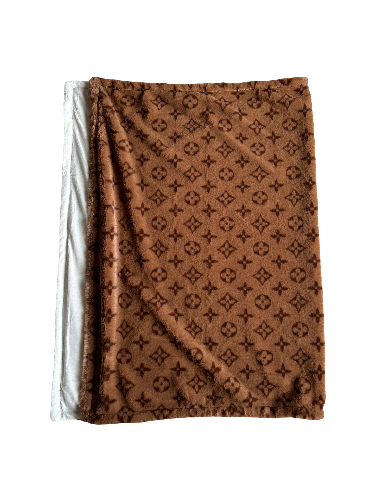 Soft blanket with brown print