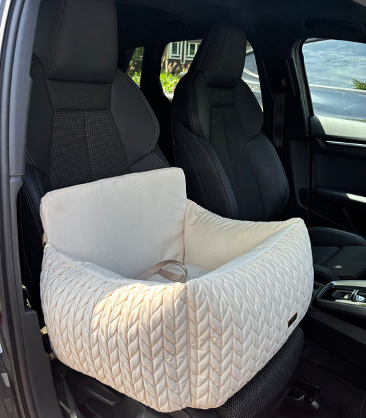 Autostoel Athena Velours creme wit