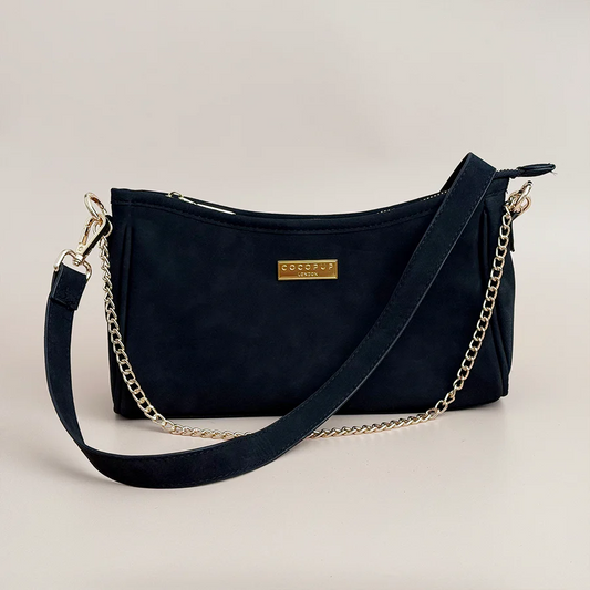 Cocopup London - Suede uitlaat tas zwart