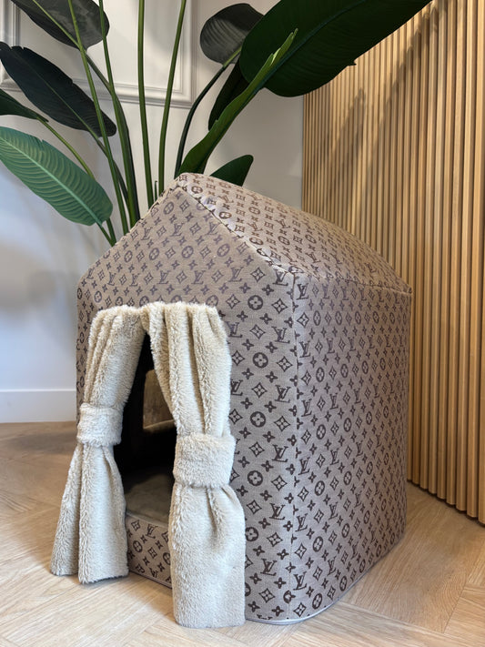 Luxe huisje - Taupe LV met gordijnen