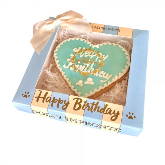 Dolci Impronte Happy Birthday Koek Blauw Hart