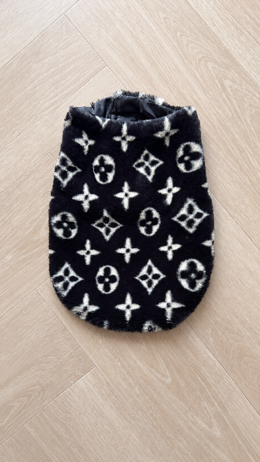Zachte bodywarmer met print - Zwart