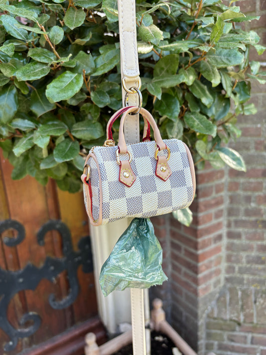 Poepzakhouder - Tasje Speedy Wit blokjes