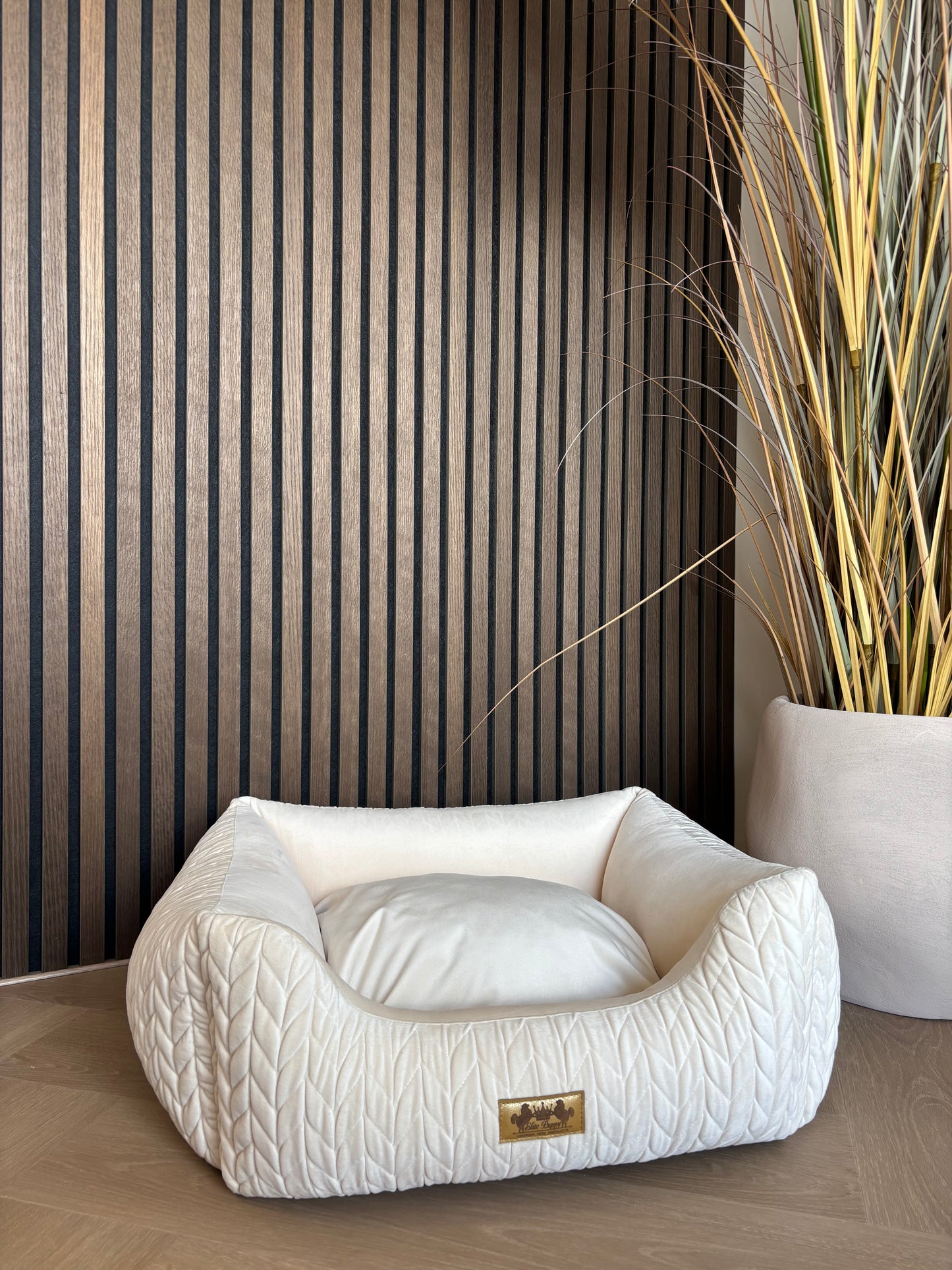 Hondenmand Athena Velours creme wit