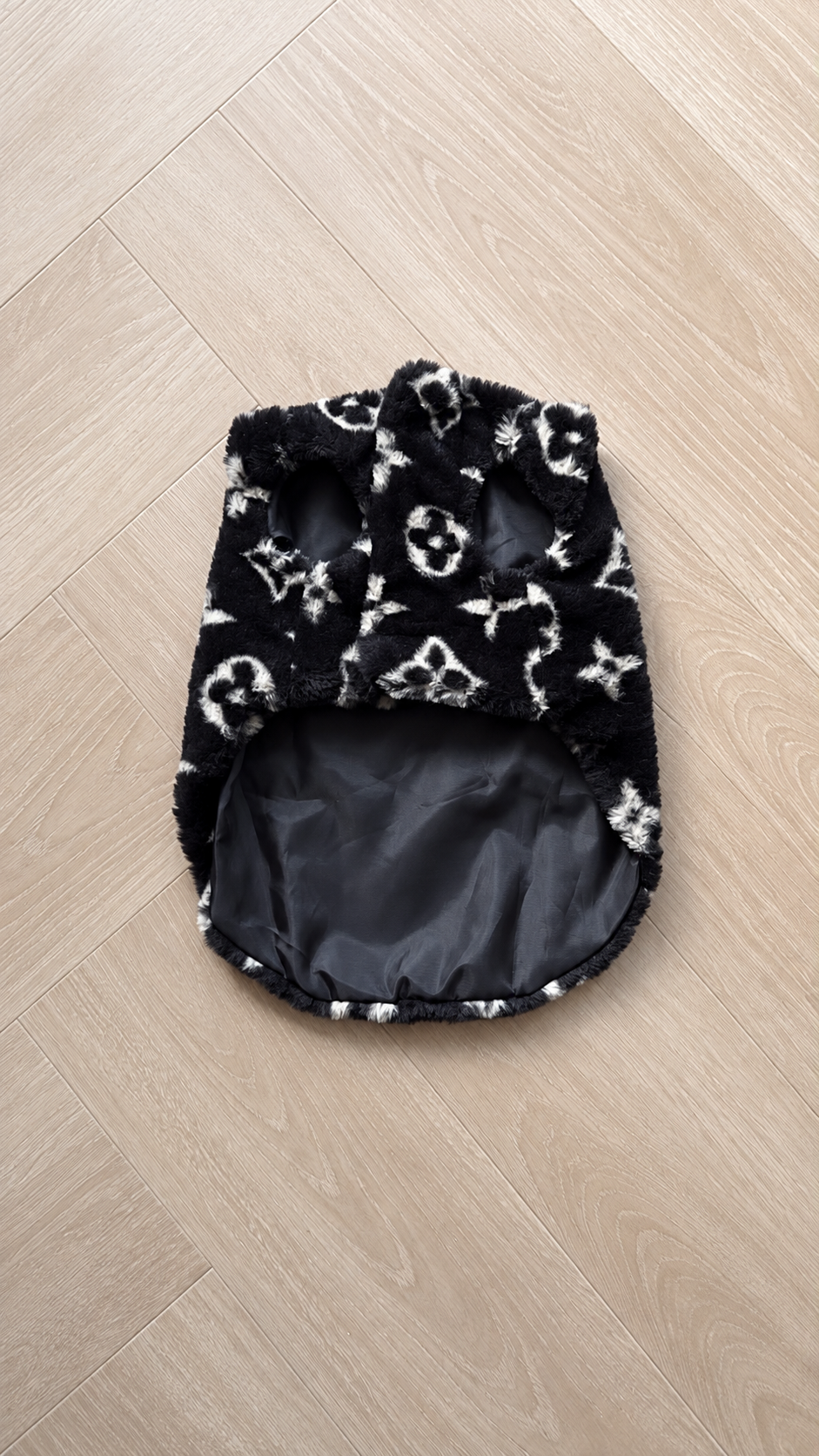 Zachte bodywarmer met print - Zwart