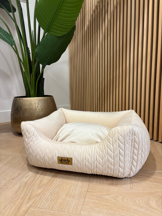 Hondenmand Athena Velours creme wit