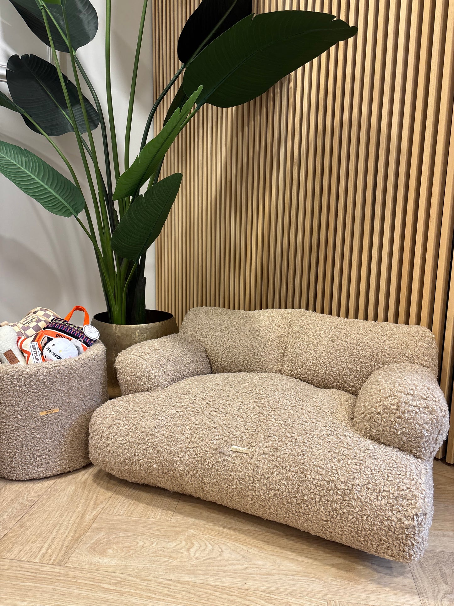 Lounge bed Nala - Curly teddy beige