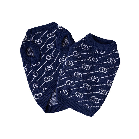 Sweater GG print donkerblauw