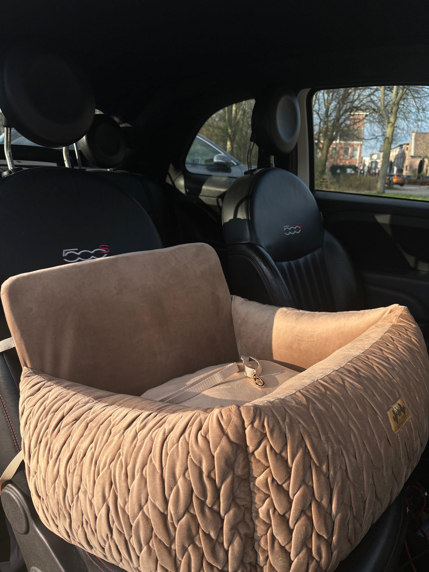 Autostoel Athena Velours donker beige