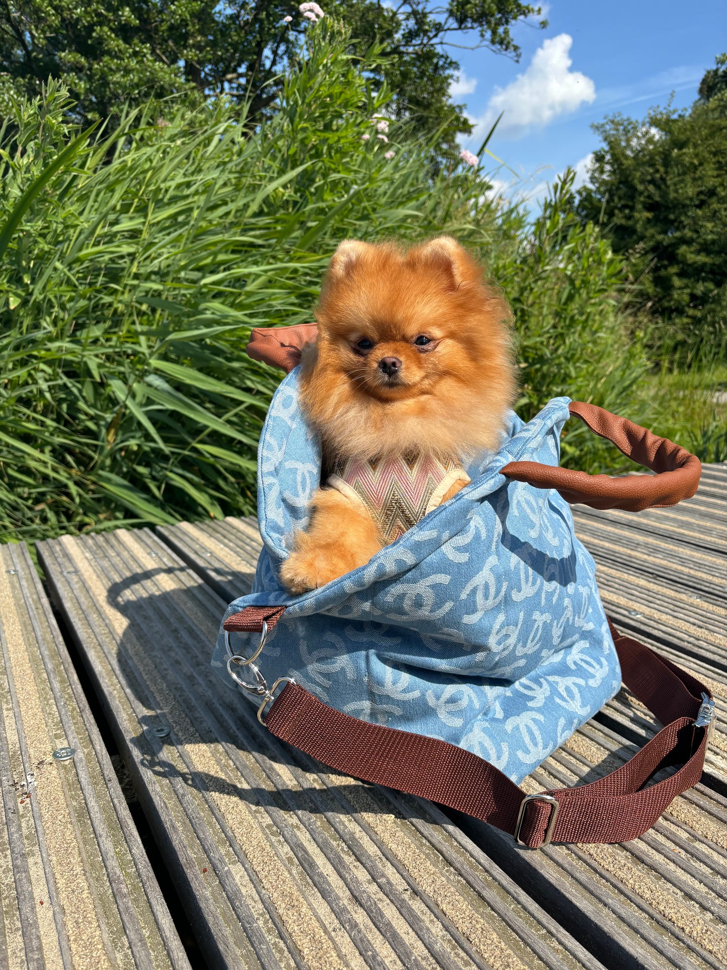 Tas/autostoel CC denim blauw