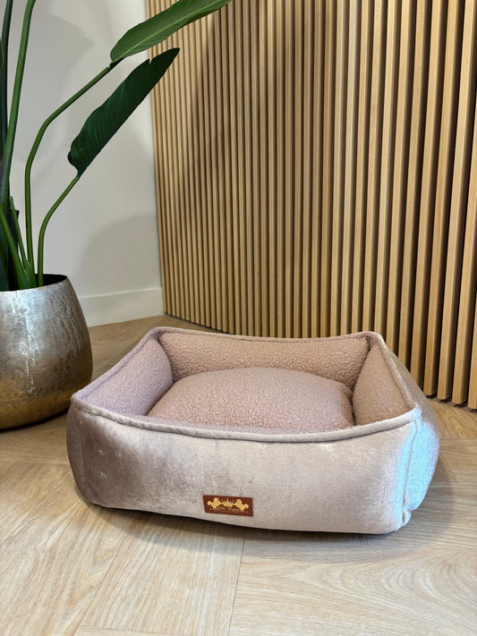 Dog Bed Pink Teddy