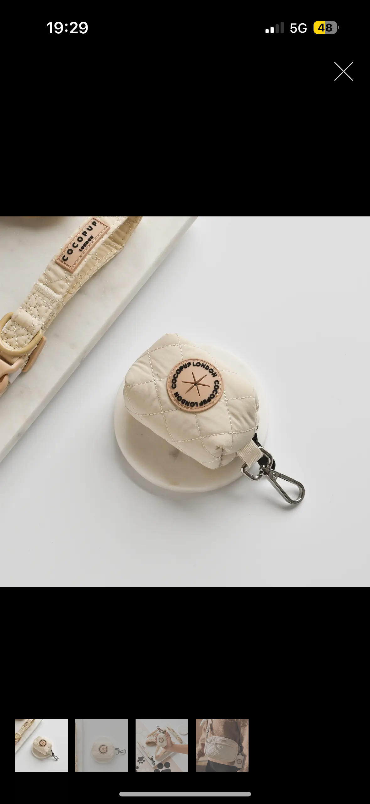 Cocopup London - Poepzakhouder creme gewatteerd