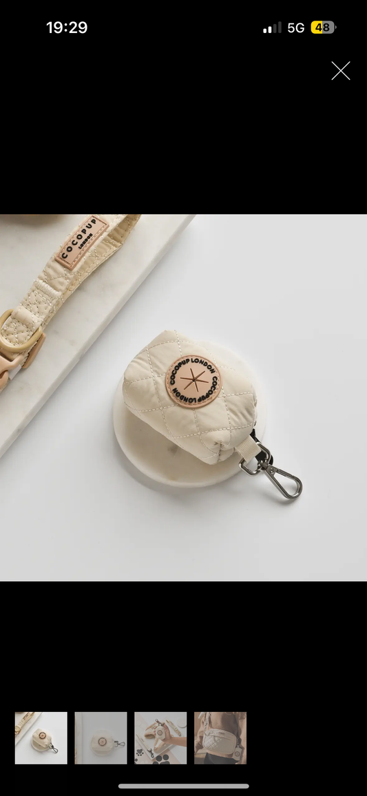 Cocopup London - Poepzakhouder creme gewatteerd