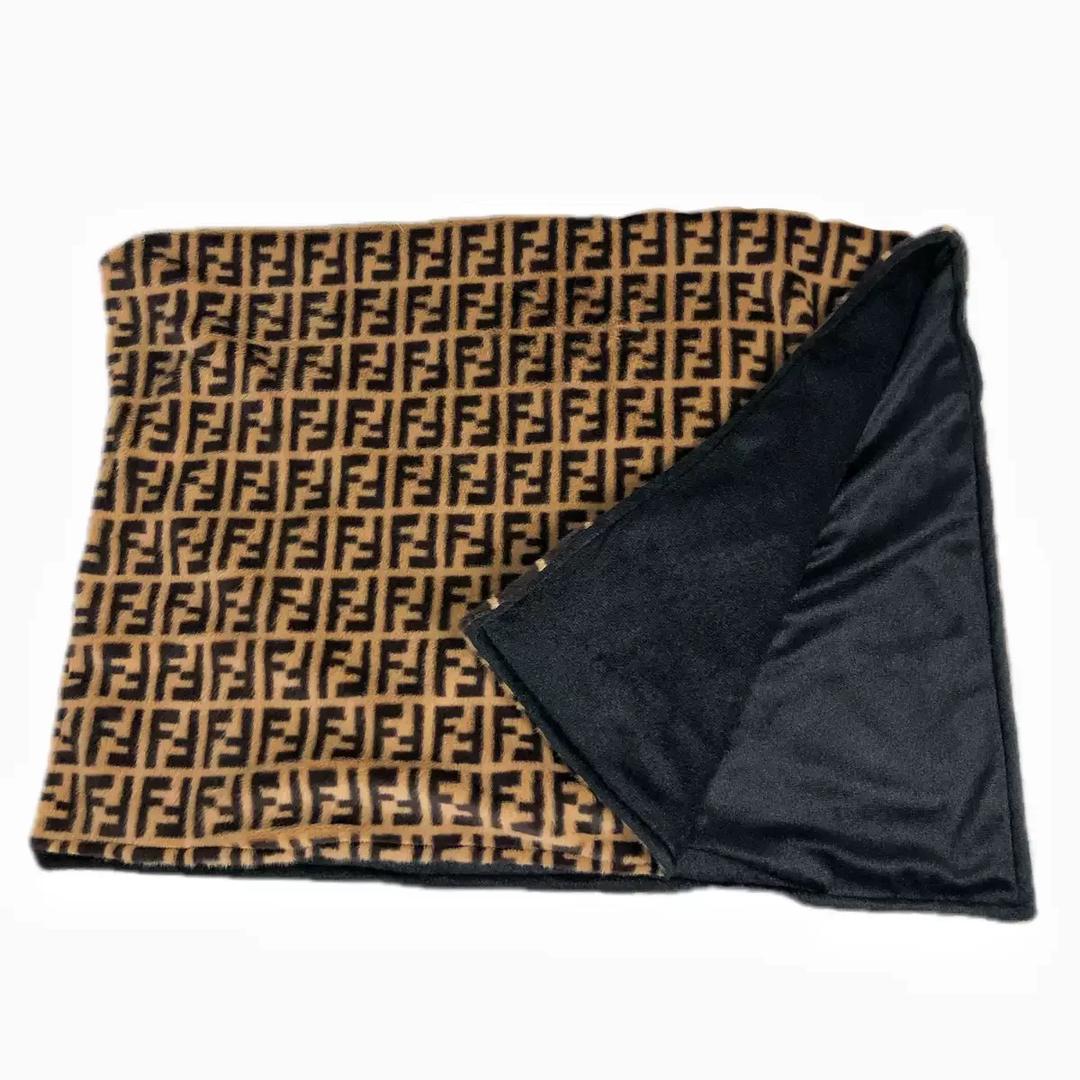 Soft blanket with brown print