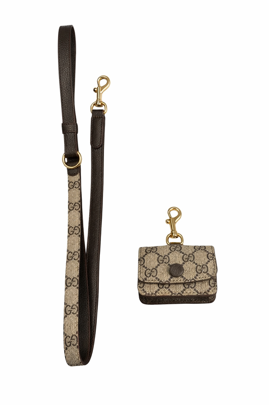 Line with poop bag holder
